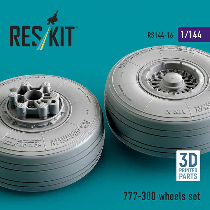 Boeing 777-300 Wheels set (3D Printed) Scale 1:144 ResKit RS144-0016 for Aircraft Model Kit