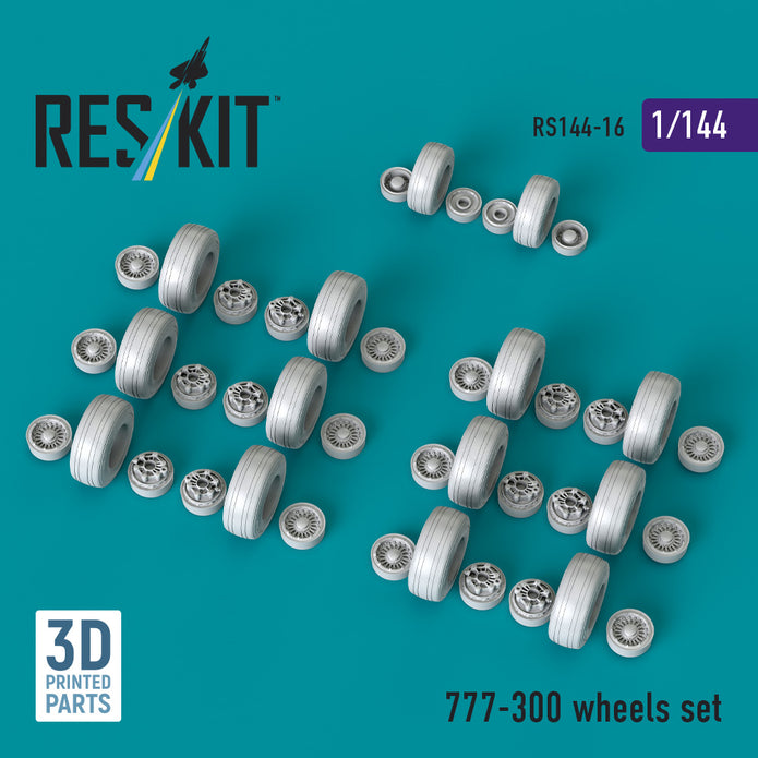 Boeing 777-300 Wheels set (3D Printed) Scale 1:144 ResKit RS144-0016 for Aircraft Model Kit