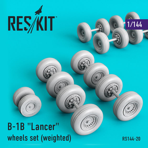 Rockwell B-1B Lancer Wheels set (weighted) Scale 1:144 ResKit RS144-0020 for Aircraft Model Kit