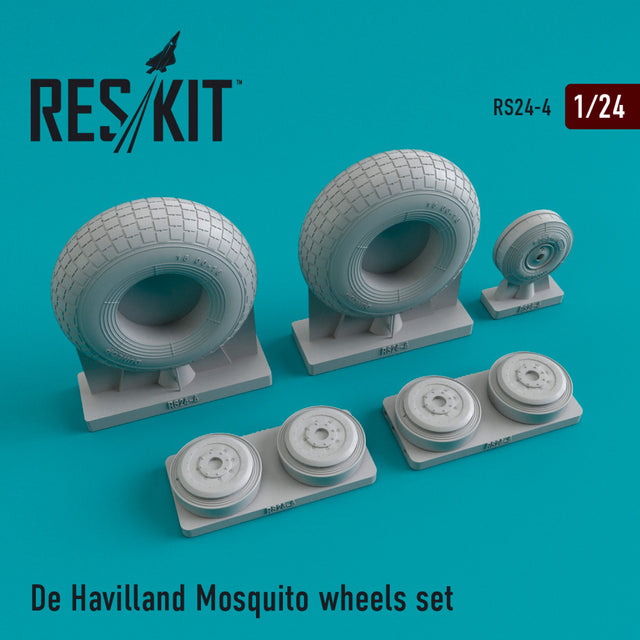 De Havilland DH.98 Mosquito Wheels set Scale 1:24 ResKit RS24-0004 for Aircraft Model Kit