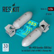 AN-M58 bombs (500 lbs) for all USAF & RAF of WW2 & Korean War (2 pcs) (3D Printed) Scale 1:24 ResKit RS24-0013