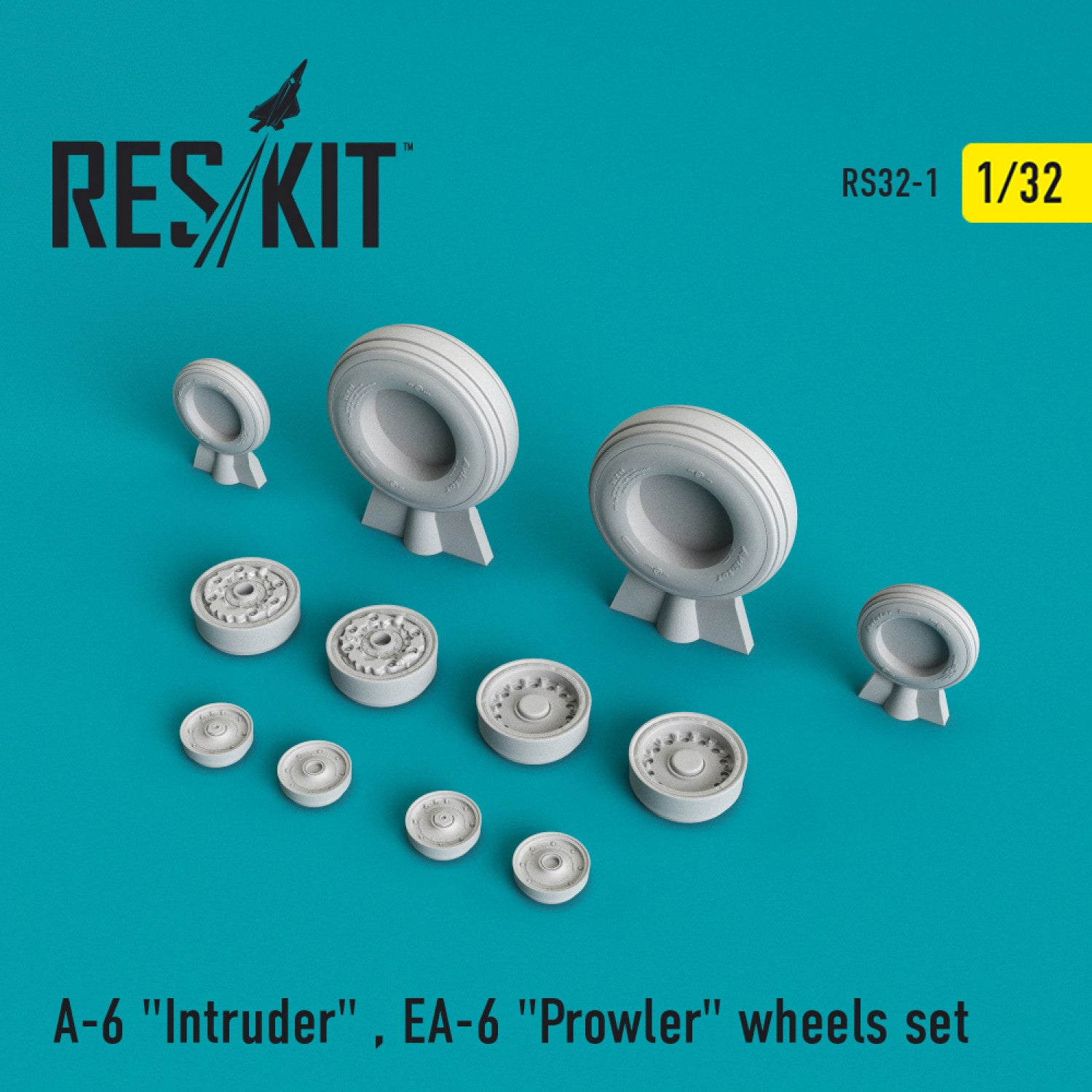 Grumman A-6 Intruder Grumman EA-6 Prowler Wheels set Scale 1:32 ResKit RS32-0001 for Aircraft Model Kit
