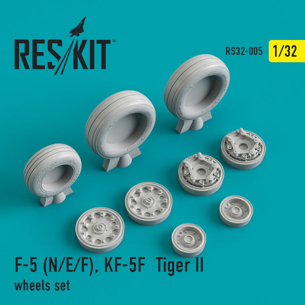 Northrop F-5 (N,E,F) Tiger II/KF-5F Wheels set Scale 1:32 ResKit RS32-0005 for Aircraft Model Kit