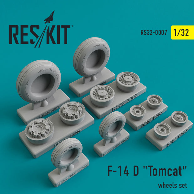 Grumman F-14D Tomcat Wheels set Scale 1:32 ResKit RS32-0007 for Aircraft Model Kit