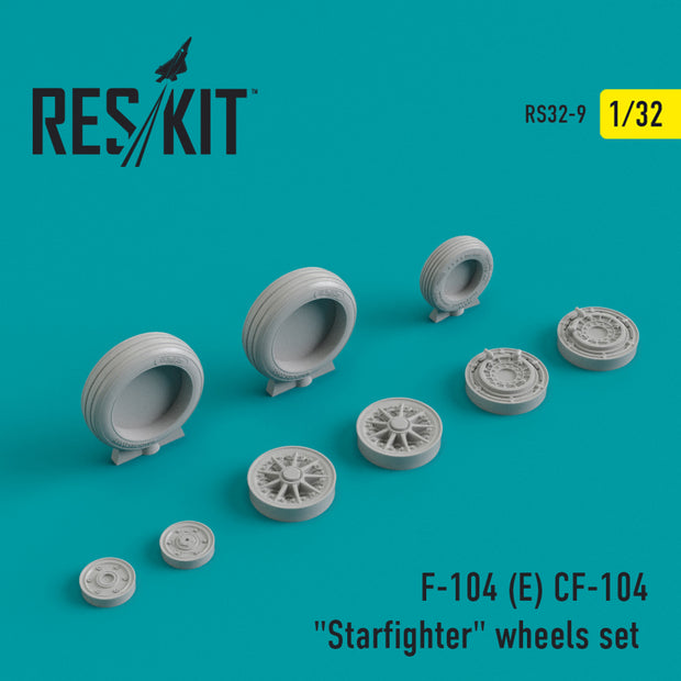 Lockheed F-104E/CF-104 Starfighter Wheels set Scale 1:32 ResKit RS32-0009 for Aircraft Model Kit
