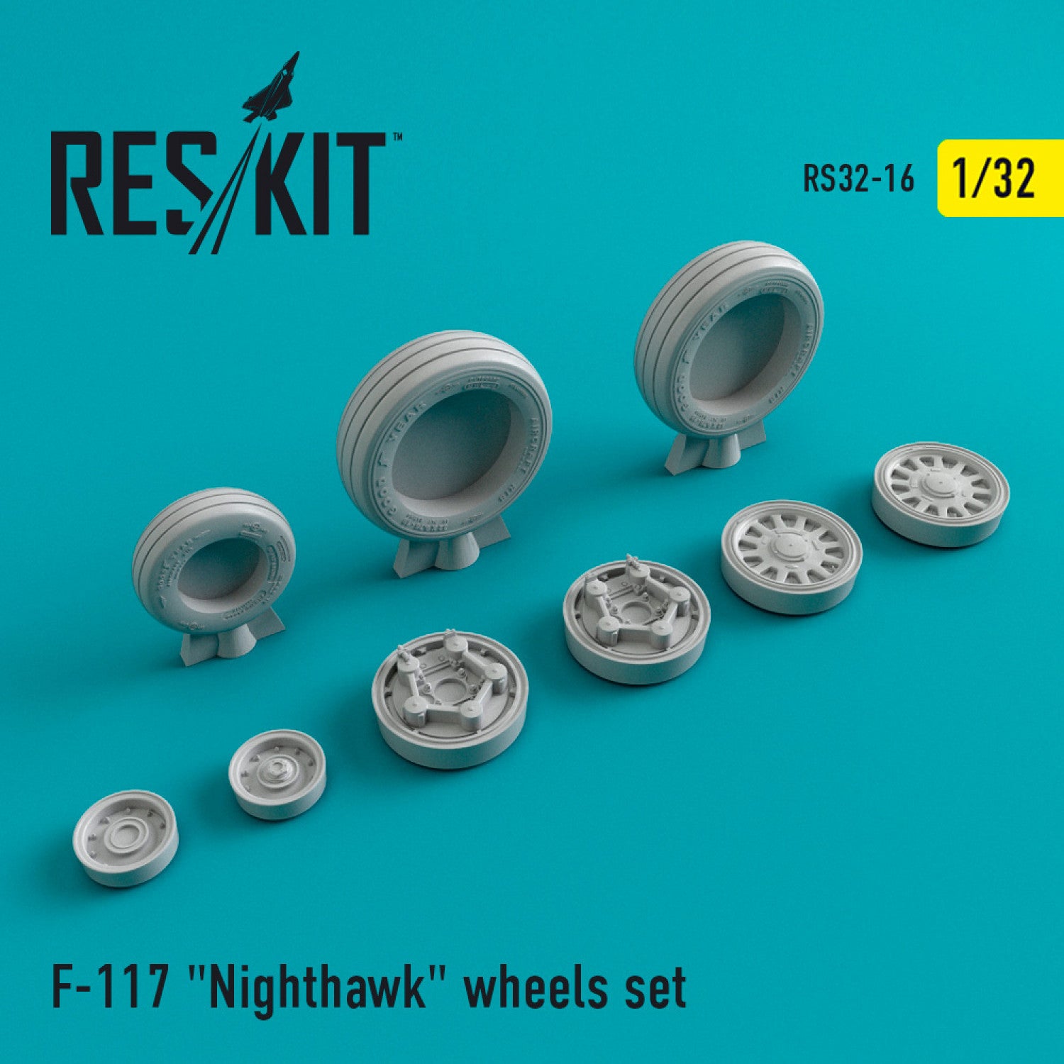 Lockheed F-117 Nighthawk Wheels set Scale 1:32 ResKit RS32-0016 for Aircraft Model Kit