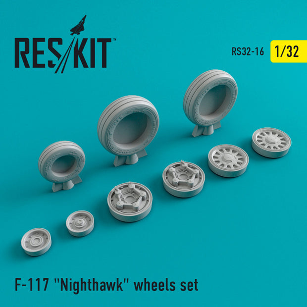 Lockheed F-117 Nighthawk Wheels set Scale 1:32 ResKit RS32-0016 for Aircraft Model Kit
