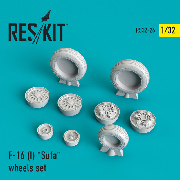 General Dynamics F-16I Sufa Wheels set Scale 1:32 ResKit RS32-0026 for Aircraft Model Kit