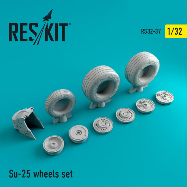 Sukhoi Su-25 Wheels set Scale 1:32 ResKit RS32-0037 for Aircraft Model Kit