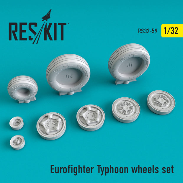 Eurofighter Typhoon Wheels set Scale 1:32 ResKit RS32-0059 for Aircraft Model Kit