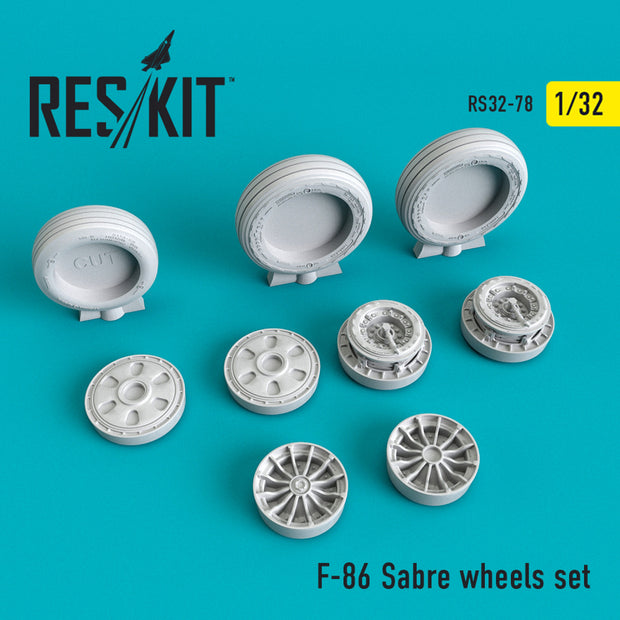 North American F-86 Sabre Wheels set Scale 1:32 ResKit RS32-0078 for Aircraft Model Kit