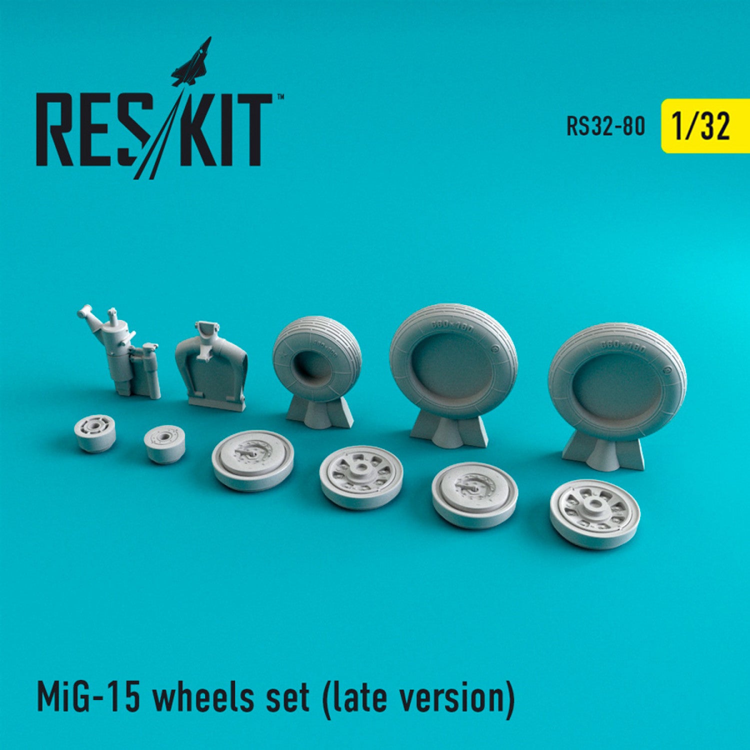 MiG-15 (late version) Wheels set Scale 1:32 ResKit RS32-0080 for Aircraft Model Kit