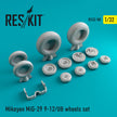 MiG-29 (9-12, UB) Wheels set Scale 1:32 ResKit RS32-0088 for Aircraft Model Kit