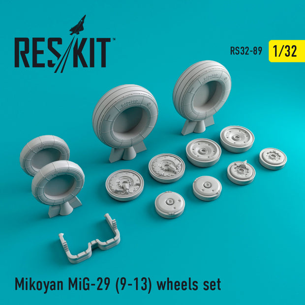 MiG-29 9-13 Wheels set Scale 1:32 ResKit RS32-0089 for Aircraft Model Kit