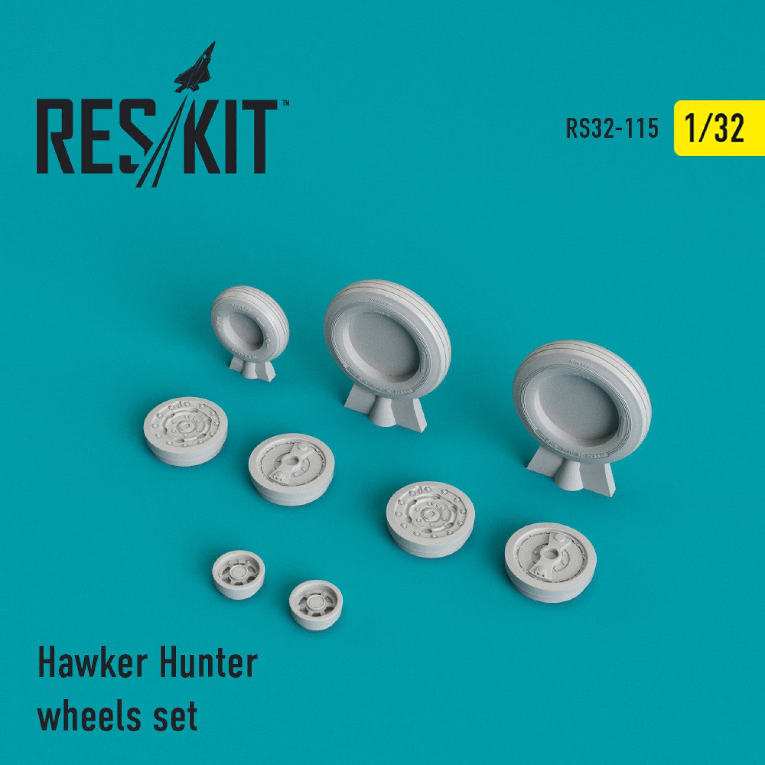 Hawker Hunter Wheels set Scale 1:32 ResKit RS32-0115 for Aircraft Model Kit
