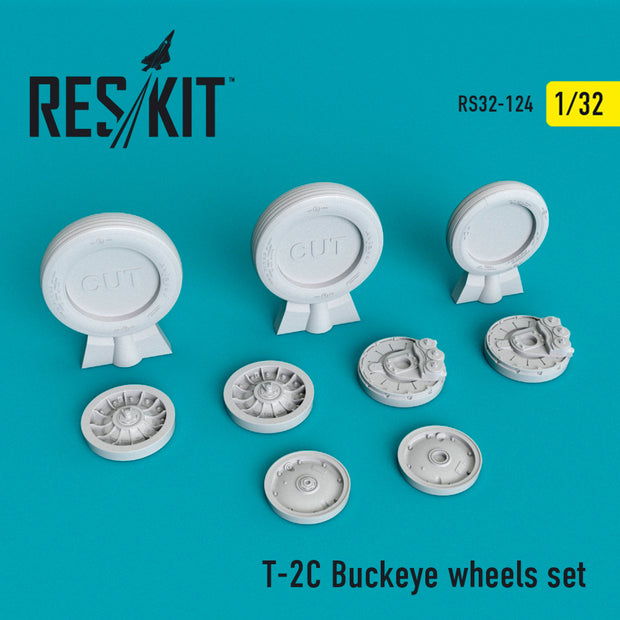 North American T-2C Buckeye Wheels set Scale 1:32 ResKit RS32-0124 for Aircraft Model Kit