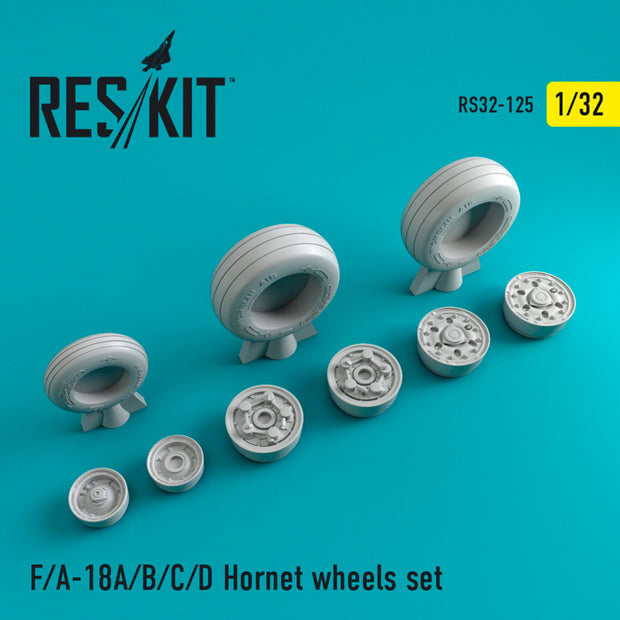 F/A-18 Hornet Wheels set Scale 1:32 ResKit RS32-0125 for Aircraft Model Kit
