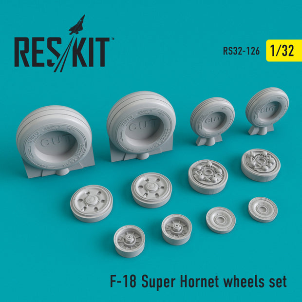 F/A-18 Super Hornet Wheels set Scale 1:32 ResKit RS32-0126 for Aircraft Model Kit