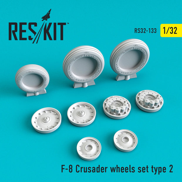 Vought F-8 Crusader Wheels set type 2 Scale 1:32 ResKit RS32-0133 for Aircraft Model Kit