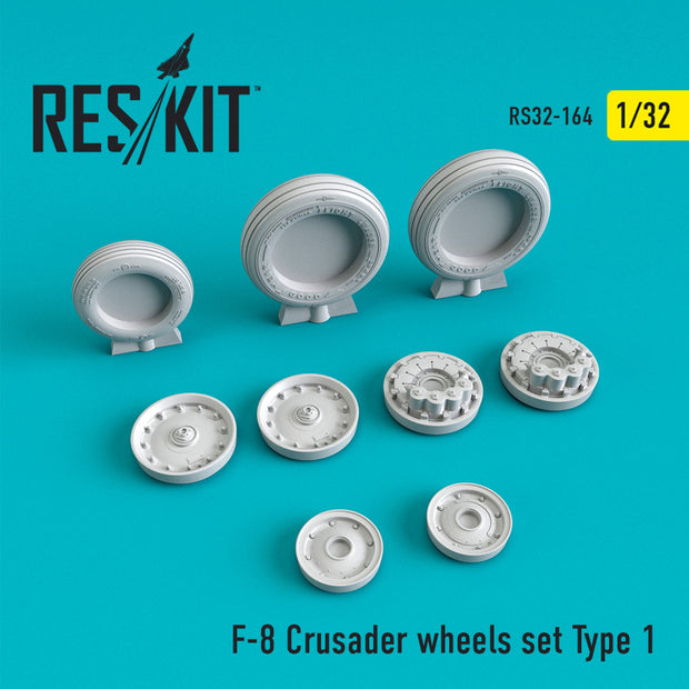 Vought F-8 Crusader Wheels set type 1 Scale 1:32 ResKit RS32-0164 for Aircraft Model Kit