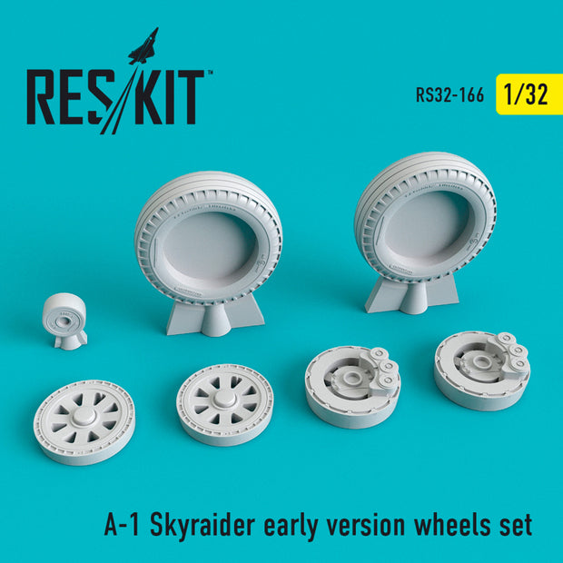 Douglas A-1 Skyraider (early version) Wheels set Scale 1:32 ResKit RS32-0166 for Aircraft Model Kit