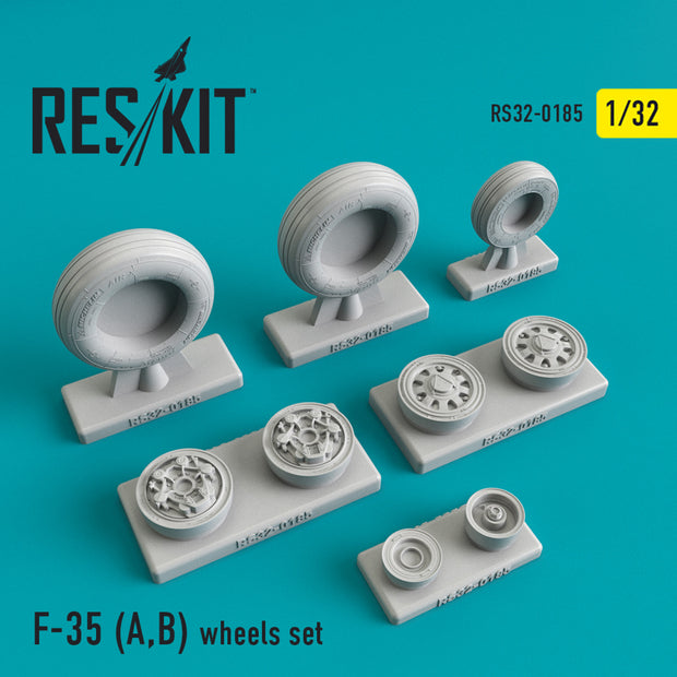 Lockheed Martin F-35 (A,B) Wheels set Scale 1:32 ResKit RS32-0185 for Aircraft Model Kit