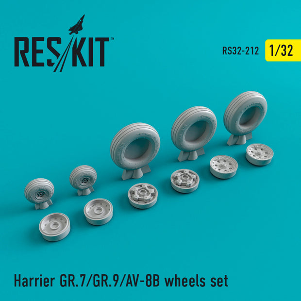 Harrier GR,7/GR,9/AV-8B Wheels set Scale 1:32 ResKit RS32-0212 for Aircraft Model Kit