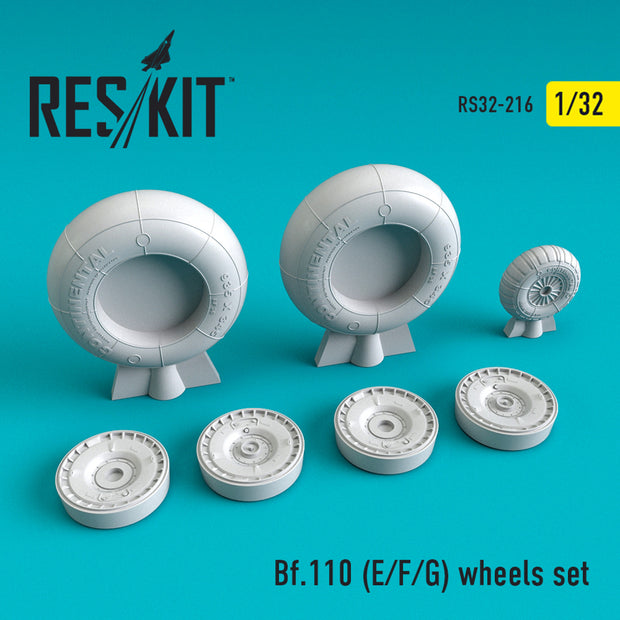 Messerschmitt Bf.110 (E,F,G) Wheels set Scale 1:32 ResKit RS32-0216 for Aircraft Model Kit