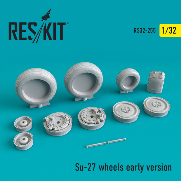 Sukhoi Su-27 Wheels set (early version) Scale 1:32 ResKit RS32-0255 for Aircraft Model Kit