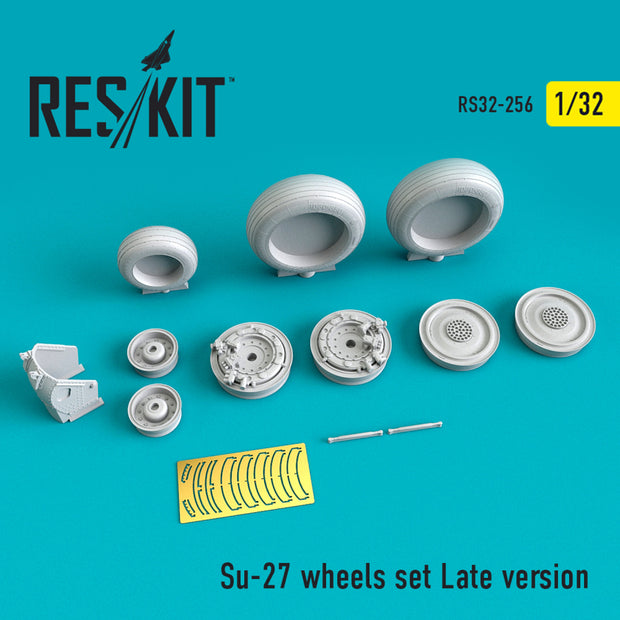 Sukhoi Su-27 Wheels set (late version) Scale 1:32 ResKit RS32-0256 for Aircraft Model Kit