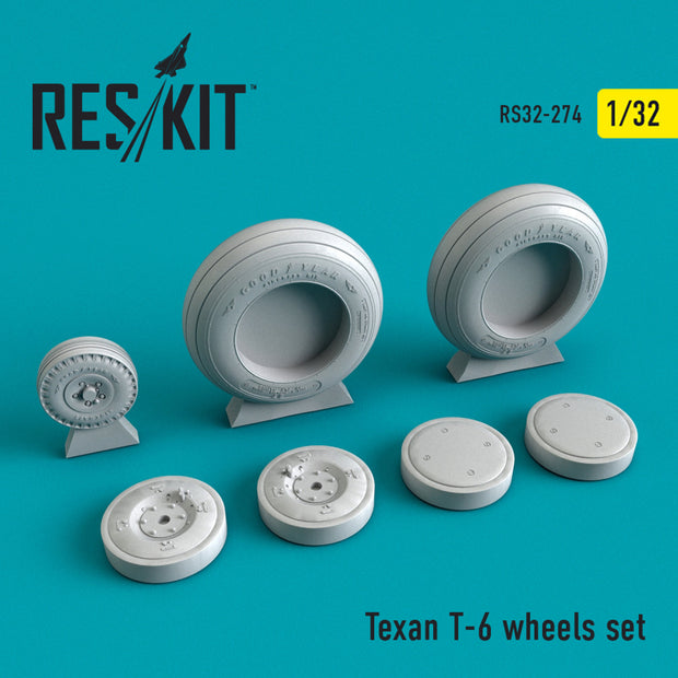 North American T-6 Texan Wheels set Scale 1:32 ResKit RS32-0274 for Aircraft Model Kit