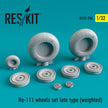 Heinkel He.111 Wheels set late type (weighted) Scale 1:32 ResKit RS32-0286 for Aircraft Model Kit