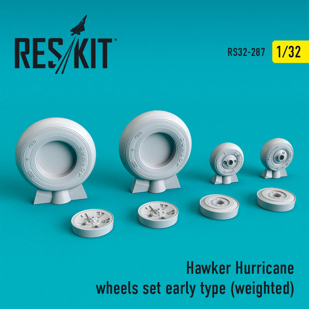 Hawker Hurricane Wheels set (early type) (weighted) Scale 1:32 ResKit RS32-0287 for Aircraft Model Kit