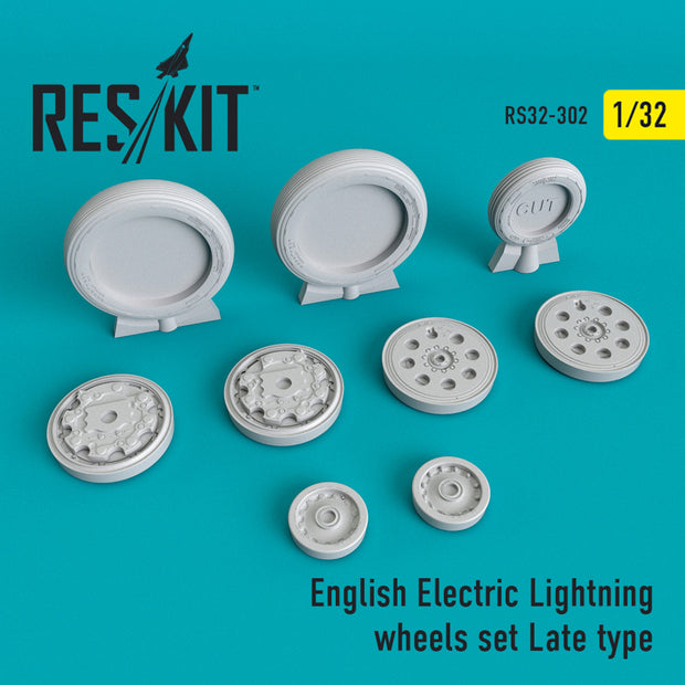 EE Lightning Wheels set (late type) Scale 1:32 ResKit RS32-0302 for Aircraft Model Kit