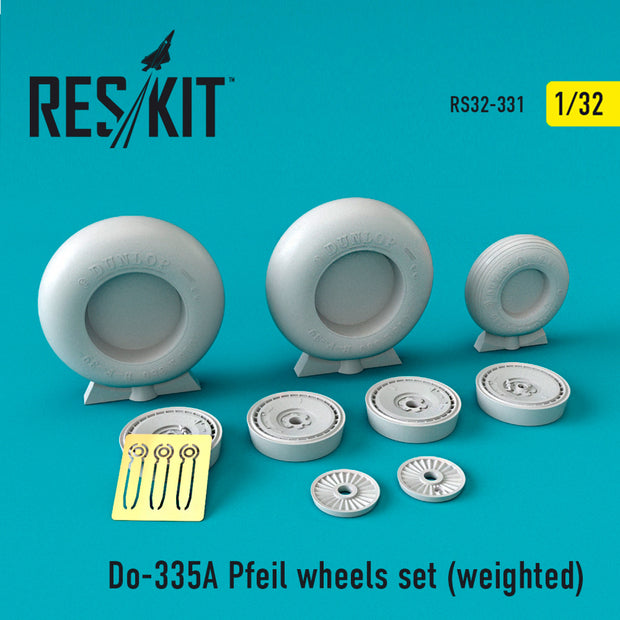Dornier Do-335А Pfeil Wheels set (weighted) Scale 1:32 ResKit RS32-0331 for Aircraft Model Kit