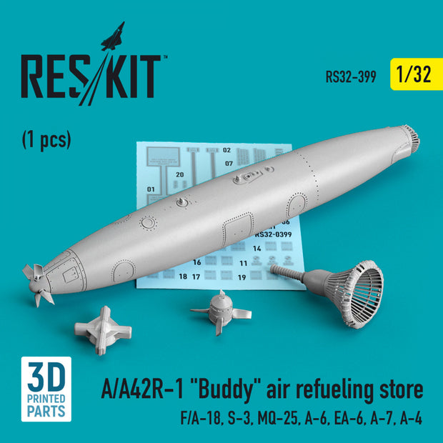 A/A42R-1 Buddy Air Refueling Store (1 pcs) (F/A-18, S-3, MQ-25, A-6, EA-6, A-7, A-4) (3D Printed) Scale 1:32 ResKit RS32-0399 for Aircraft Model Kit