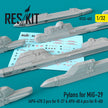 Pylons for MiG-29 (APU-470 2 pcs for R-27 & APU-60 4 pcs for R-60) Scale 1:32 ResKit RS32-0403 for Aircraft Model Kit