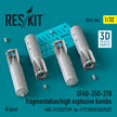 OFAB-250-270 fragmentation/high explosive Bombs (4 pcs) (MiG-21/23/27/29, Su-7/17/20/22/24/25/27) (3D Printed) Scale 1:32 ResKit RS32-0404 for Aircraft Model Kit