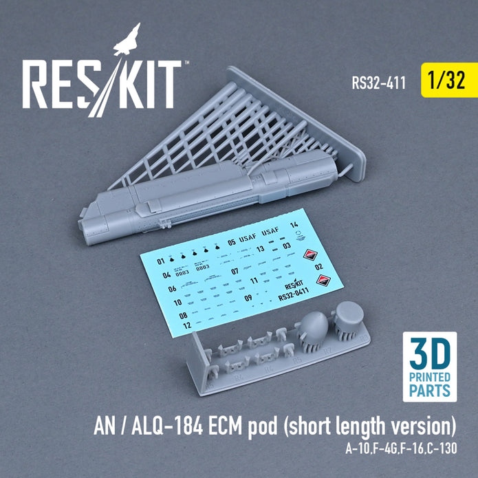 AN / ALQ-184 ECM pod (short length version) (A-10, F-4G, F-16, C-130) (3D printing) Scale 1:32 ResKit RS32-0411 for Aircraft Model Kit