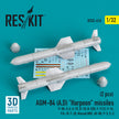 AGM-84 (A,D) Harpoon Missiles (2 pcs) (P-8A, A-6, A-7E, B-1B, B-52H, F-111C, F-16, F/A-18, F-20, Nimrod MR2, AV-8B, P-3, S-3) (3D Printing) Scale 1:32 ResKit RS32-0416 for Aircraft Model Kit