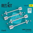 AAM-3 Missiles (4 pcs) (F-4EJ, F-2, F-15J) (3D Printed) Scale 1:32 ResKit RS32-0423 for Aircraft Model Kit