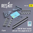 AGM-88 Harm Missiles with LAU-118 & adapter for Sukhoi Su-27 (2 pcs) Scale 1:32 ResKit RS32-0424 for Aircraft Model Kit
