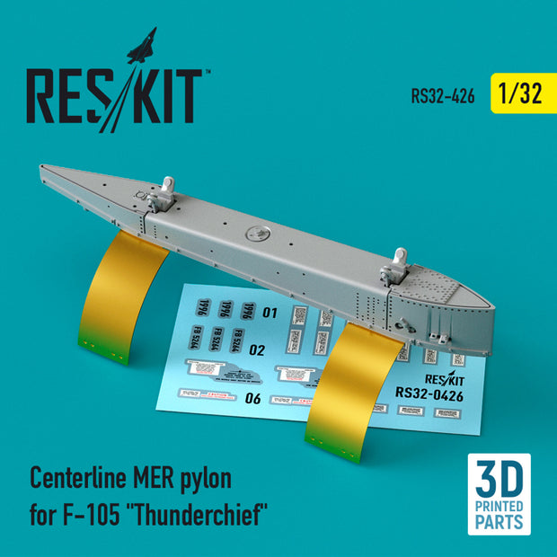 Centerline MER Pylon for Republic F-105 Thunderchief (3D Printing) Scale 1:32 ResKit RS32-0426 for Aircraft Model Kit
