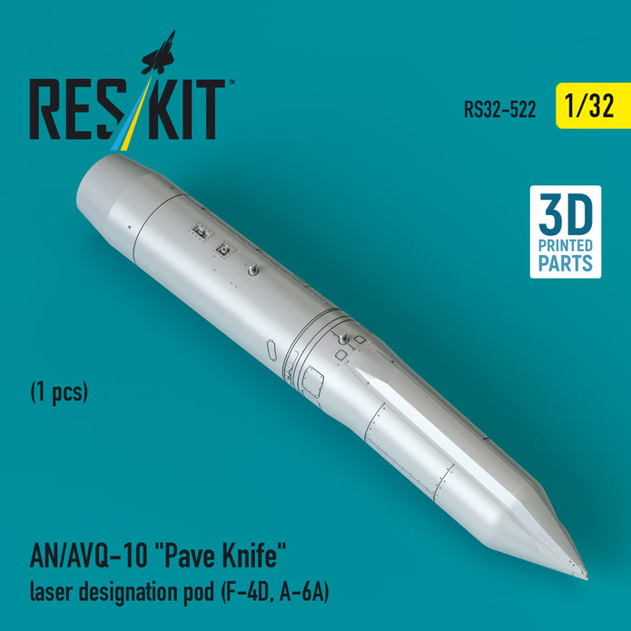 AN/AVQ-10 Pave Knife laser designation pod (1 pcs) (F-4D, A-6A) (3D Printed) Scale 1:32 ResKit RS32-0522