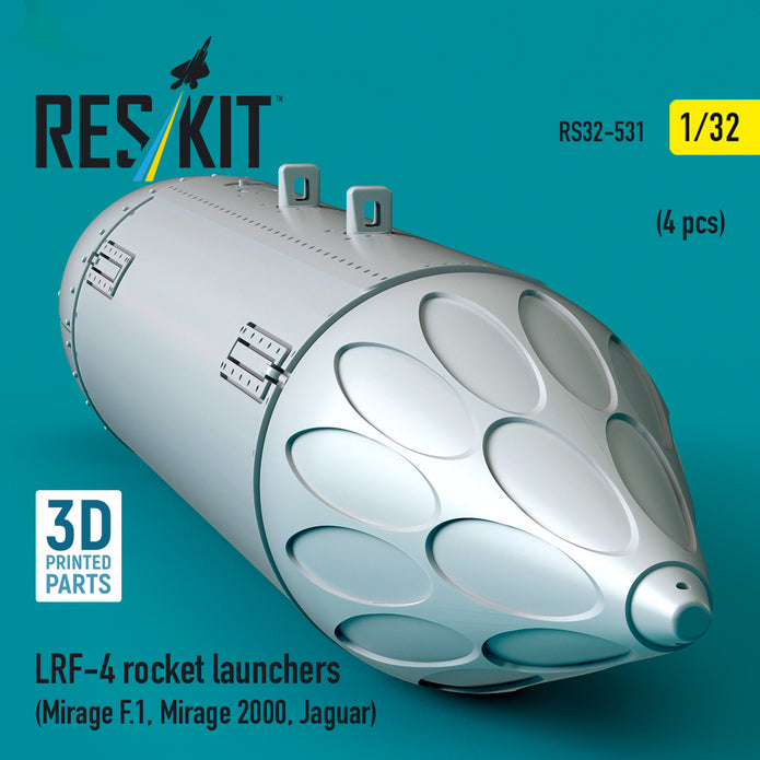 LRF-4 rocket launchers (4 pcs) (Mirage F.1, Mirage 2000, Jaguar) (3D Printed) Scale 1:32 ResKit RS32-0531