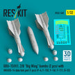 GBU-15(V)1, 2/B Big Wing bombs (2 pcs) with AN/AXQ-14 data link pod (1 pcs) (F-4, F-15E, F-16I, F-111, B-52) (3D Printed) Scale 1:32 ResKit RS32-0540