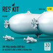 AN-M64 bombs (500 lbs) for all USAF & RAF of WW2 & Korean War (6 pcs) (3D Printed) Scale 1:32 ResKit RS32-0545