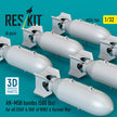 AN-M58 bombs (500 lbs) for all USAF & RAF of WW2 & Korean War (6 pcs) (3D Printed) Scale 1:32 ResKit RS32-0546