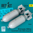 MK.36 bombs (1000 lbs) for all US NAVY & RAF of WW2 & Korean War (2 pcs) (3D Printed) Scale 1:32 ResKit RS32-0548