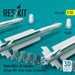 Matra MICA-IR missiles (4 pcs) (Mirage 2000, Rafale, Gripen, Eurofighter) (3D Printed) Scale 1:32 ResKit RS32-0549